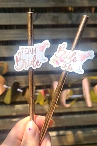 Bride Pipet Seti Çiçekli Rose Gold Konsept Bekarlığa Veda Bride Party Süslü Pipet Takımı 5 li