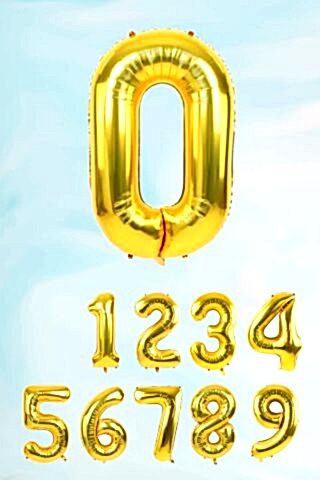 Gold Rakam Folyo Balon Büyük Boy Gold Sayı Balonlar 100cm 40inç