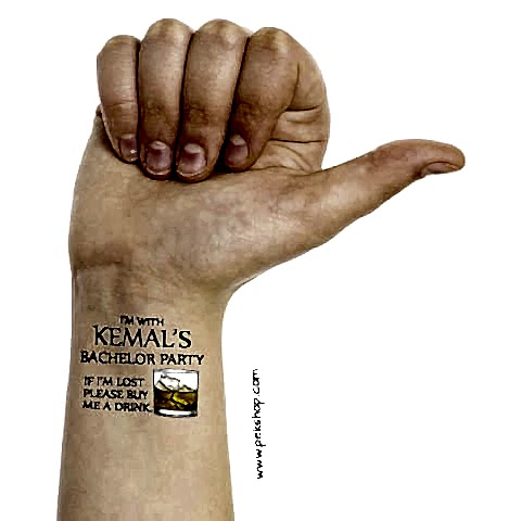 Viski Konsept Bachelor Party İsme Özel Dövme