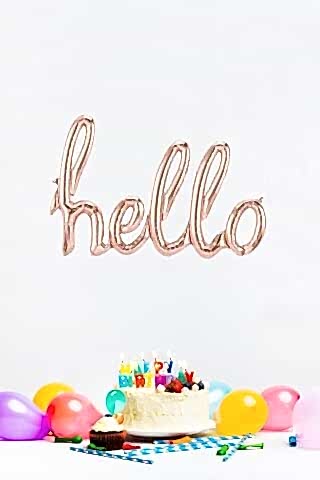 Rose Gold Hello Yazılı El Yazısı Folyo Balon
