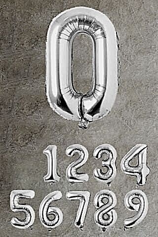 Gümüş Rakam Folyo Balon Büyük Boy Gümüş Sayı Balonlar 100cm 40inç