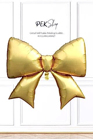 Gold Büyük Fiyonk Folyo Balon Fiyonk Şekilli Balon