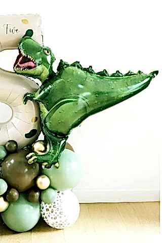 Dinazor Lüks Büyük Boy Folyo Balon T-Rex Dinazor Konsept Doğum Günü Balonu
