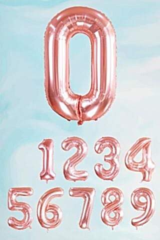 Rose Gold Rakam Folyo Balon Büyük Boy Rose Gold Sayı Balonlar 100cm 40inç