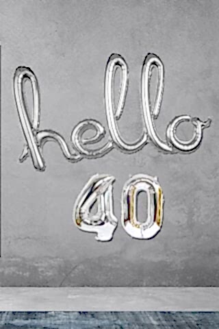 40 Yaş Doğum Günü Balonları - Hello 40 El Yazısı Gümüş Renk Folyo Balon