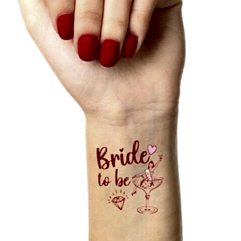 Kırmızı Konsept Bride to be Dövme
