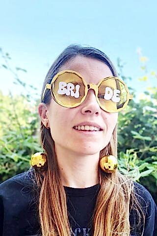 Disko Toplu Gold Bride Parti Gözlüğü . Gelin Fotoğraf Çekimi Aksesuarı Bride Yazılı Gözlük