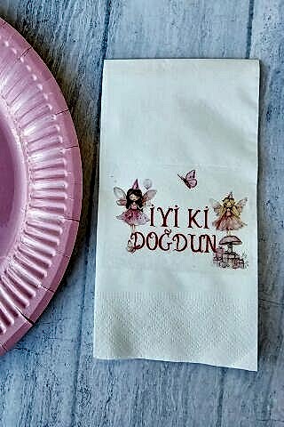 Peri Kızları Doğum Günü Peri Kızı Konsept Baskılı Peçete 20li