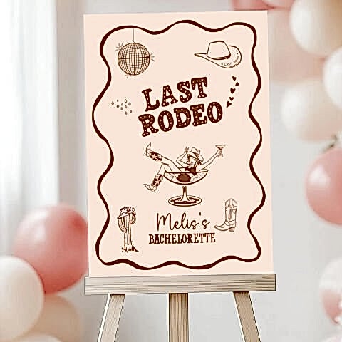 Last Rodeo Konsept Bekarlığa Veda Panosu
