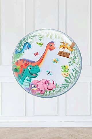 Dinazor Konsept Yuvarlak Folyo Balon Dinozor Doğum Günü Balonu 45cm