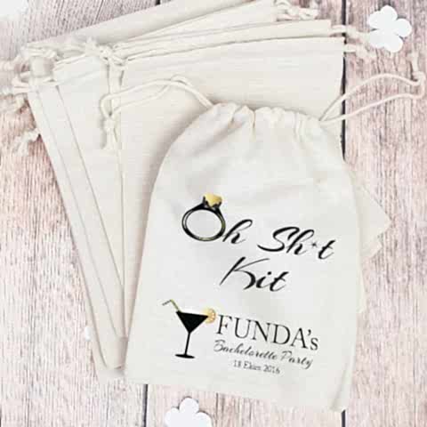 Kişiye Özel Oh Shit Kit Baskılı Hangover Kit Kesesi