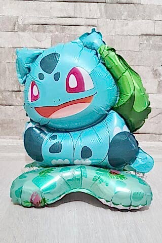 Ayaklı Bulbasaur Folyo Balon Kendi Dik Durabilen Bulbasaur Balon Pokemon Konsept