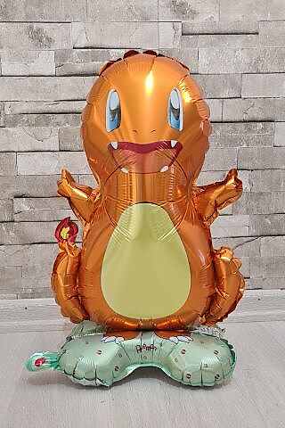 Ayaklı Charmander Folyo Balon Kendi Dik Durabilen Charmander Balon Pokemon Konsept