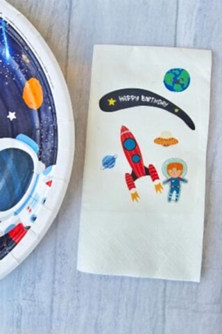 Uzay Konsept Baskılı Doğum Günü Peçetesi 20li