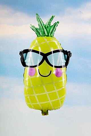 Gözlüklü Ananas Şekilli Büyük Folyo Balon Doğum Günü Süsleri