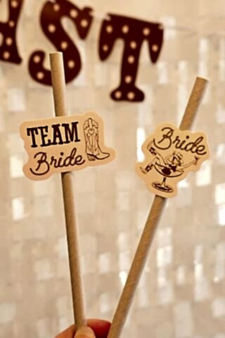 Bride Pipet Seti Last Rodeo Kovboy Konsept Bekarlığa Veda Bride Party Süslü Pipet Takımı 5 li