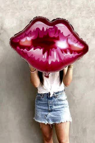 Dudak Şekilli Büyük Folyo Balon Doğum Günü Parti Balonu