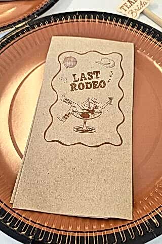 Last Rodeo Konsept Kraft Renk Bekarlığa Veda Peçete 12li Paket