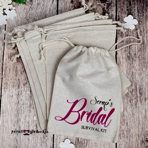 İsme Özel Baskılı Bridal Party Survival Kit Kesesi