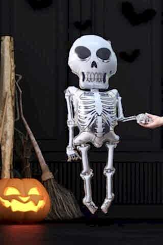 Cadılar Bayramı Balonu İskelet Şeklinde Parlak Halloween İskelet Balon