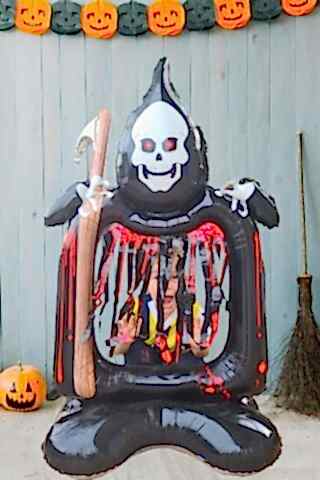 Cadılar Bayramı Balonu Büyük Boy Ayaklı Oraklı İskelet Halloween Balon