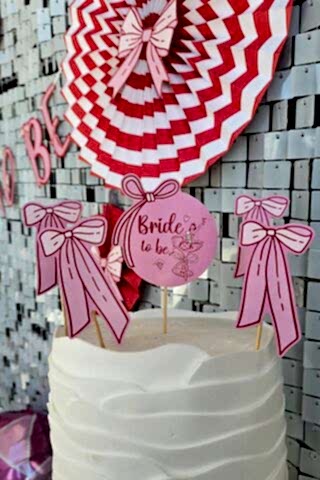 Fiyonk Tasarım Bride Parti Bekarlığa Veda Pasta Süsleri Seti ve Pasta Kürdanları Süsleme Seti 5 Parça