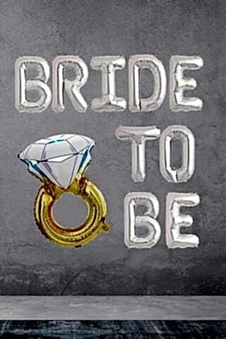 Tek Taşlı Bride To Be Balon Seti Gümüş - Bekarlığa Veda Balonu