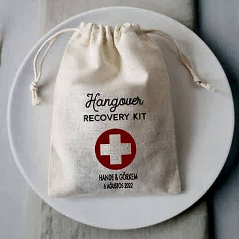 Kişiye Özel Baskılı Hangover Kit Kesesi Bez Kese