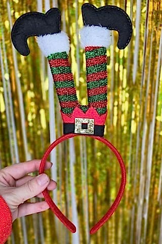 Yılbaşı Tacı Ters Elf Ayakları Şık Yılbaşı Aksesuarı Yılbaşı Taç