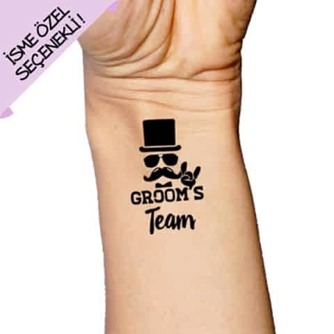 Cool Team Groom İsme Özel Dövme