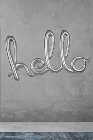 Hello Yazılı El Yazısı Şekilli Folyo Balon Gümüş Renk