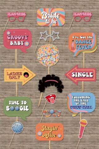 Bekarlığa Veda Konuşma Balonları Disko Konsept Bekarlığa Veda Bride To Be Malzemeleri Retro Disko Temalı