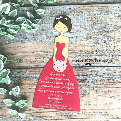 Kına Kızı Özel Kesim Kişiye Özel Davetiye