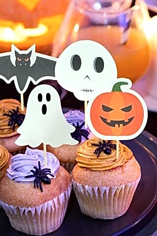 Cadılar Bayramı Kürdan Süsleri Cupcake Süsleri Lüks Büyük Boy 10lu Paket