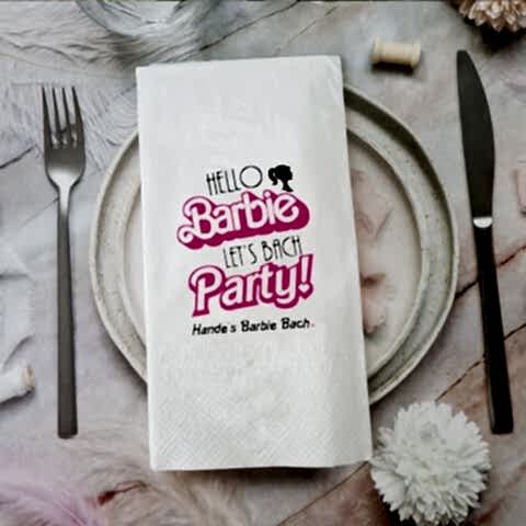 Barbie Konsept Bekarlığa Veda Baskılı Peçete