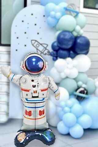 Ayaklı Astronot Balon Uzay Konsept Doğum Günü Balonu Büyük Astronot 85cm