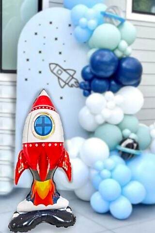 Ayaklı Roket Balon Uzay Konsept Doğum Günü Balonu Büyük Roket 85cm
