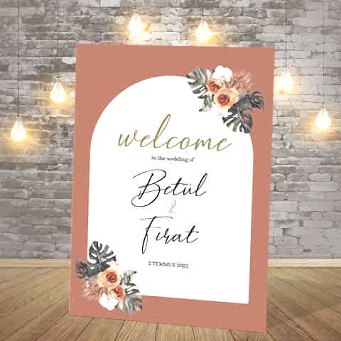 Bohem TerraCotta Konsept Karşılama Panosu