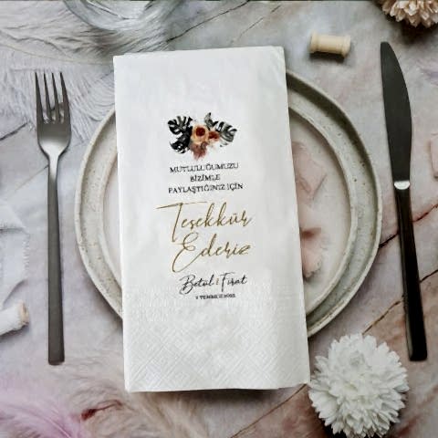 Bohem TerraCotta Teşekkürler Konsept Peçete