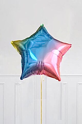 Gökkuşağı Renkleri Yıldız Balon 18inç 45cm