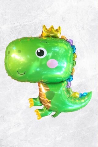 Tatlı Dinozor Folyo Balon Yeşil Renkli Doğum Günü Süsleri Dinazor Balon