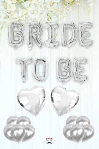 Gümüş Bride To Be Folyo Balon Seti - Bekarlığa Veda Bride Partisi Balon Süsleme Büyük GÜMÜŞ