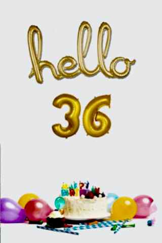 36 Yaş Doğum Günü Balonları - Hello 36 El Yazısı Gold Renk Folyo Balon