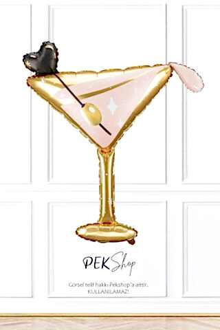 Martini Kadehi Folyo Balon Kokteyl Kadeh Şekilli Balon