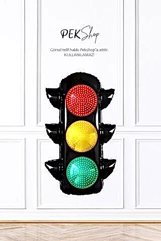 Trafik Lambası Folyo Balon İnşaat ,Araçlar, Yarış Konsept Doğum Günü