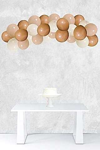 Retro Renkler Balon Zinciri Ten Rengi Deniz Kumu Karamel Kahve Balon Zincir Seti