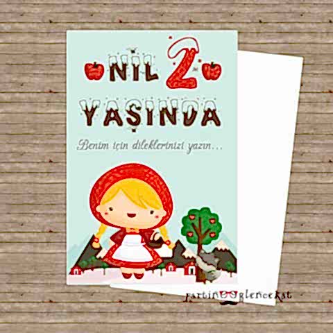 Kırmızı Başlıklı Kız Konsept Dilek Kartı