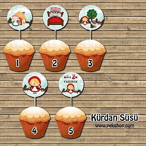 Kırmızı Başlıklı Kız Konsept Kürdan Süsü