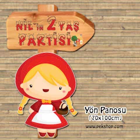 Kırmızı Başlıklı Kız Konsept Yön Karşılama Panosu