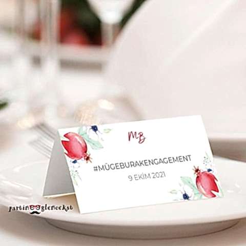 Nar Bereketi Konsept Hashtag / Masa Üstü İsim Kartları